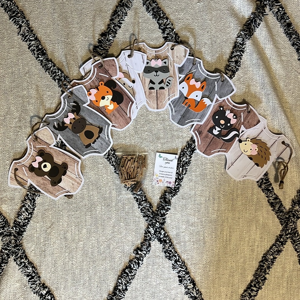 New Baby Girl Woodland Shower Decoration Garland